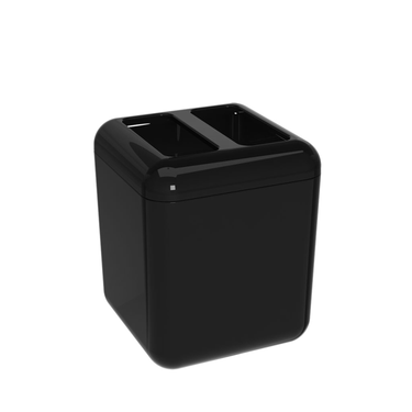 Porta Cepillo Plastico Cube 8.5x8.5x11cm Negro