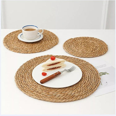 Set X6 Individuales Redondo De Mesa Hogar Cocina 30 Cm Fibra