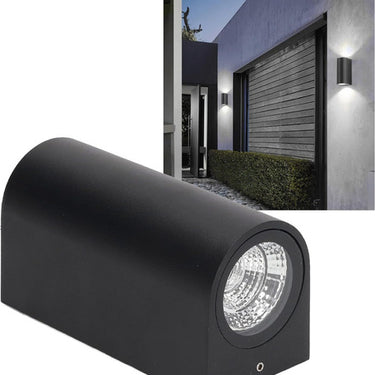 Aplique Luz Exterior Bidireccional Curvo Gu10 Para Pared