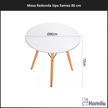 Juego De Comedor Eames Mesa Redonda + 4 Sillas Acolchonadas