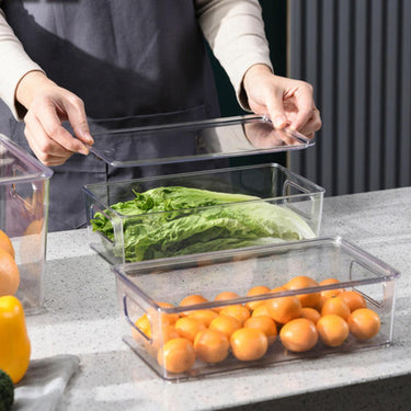 Caja Contenedor Mediano Con Tapa Heladera Organizador Cocina