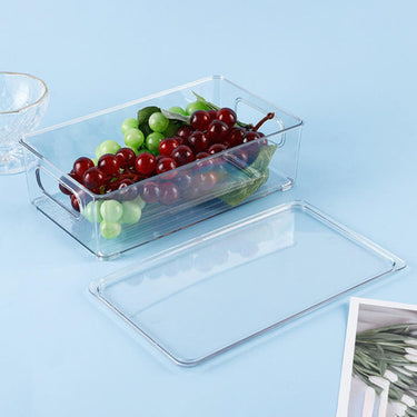 Caja Contenedor Mediano Con Tapa Heladera Organizador Cocina