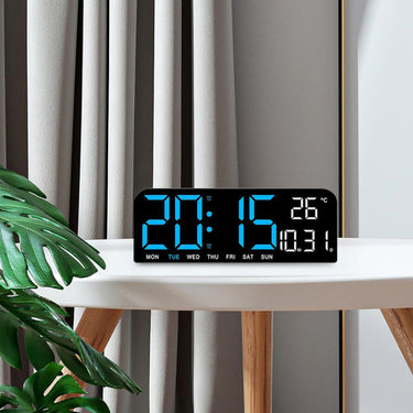 Reloj Despertador LED Mesa Pared Calendario Temperatura