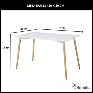 Juego De Comedor Eames Mesa 120x80 + 6 Sillas Windsor