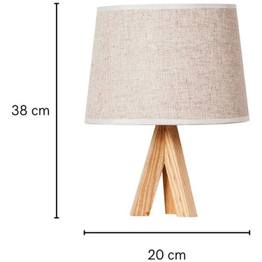 Lampara Trípode De Mesa En Madera Portátil Luminaria