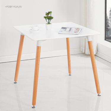 Mesa Eames Cuadrada 80cm Patas De Madera Calidad Premium