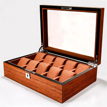 Caja Cofre 10 Relojes De Madera C/cerradura Calidad Premium