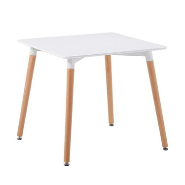 Mesa Eames Cuadrada 80cm Patas De Madera Calidad Premium