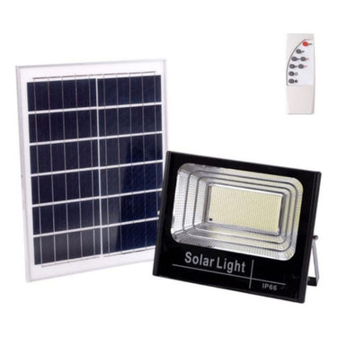 Foco Reflector Solar Led 100w + Panel Solar Jardin Exterior