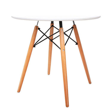 Mesa Eames Redonda 80cm Patas De Madera Premium