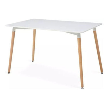 Juego De Comedor Eames Mesa 120x80 + 4 Sillas Acolchonadas