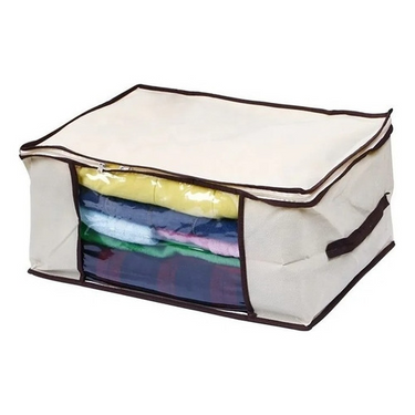 Caja Organizadora De Tela Guarda Mantas Ropa 45x30x20 Cm