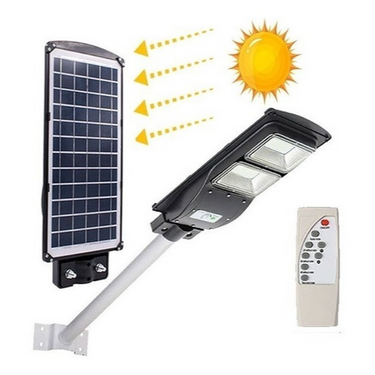 Foco Solar Led 60w Exterior C/ Sensor Y Control+ Brazo Metal