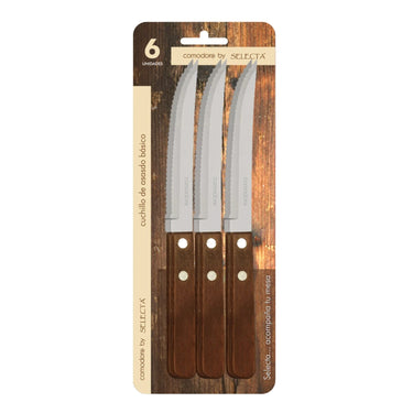 Set 6pzas Cuchillos 1mm Mango De Madera