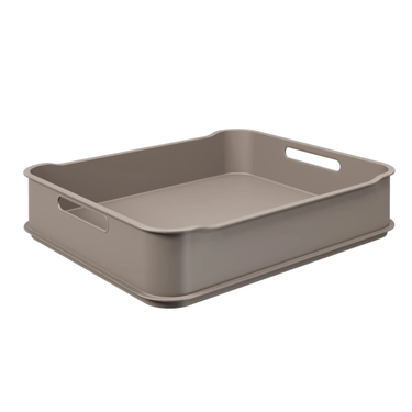 Canasto Plastico Rect 38x32x8cm Warm Gray Coza