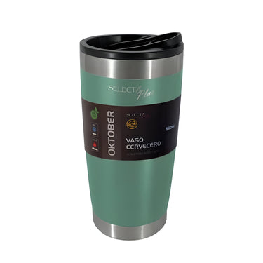 Vaso Termico C/Destapador 560ml Ac.Inox Verde