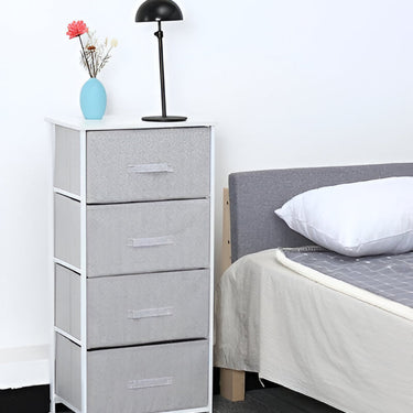 Mueble Organizador 4 Cestos Cajones Tela Estructura Acero - Gris