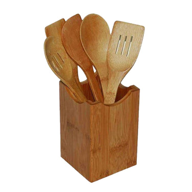 Set 6 Pzas Utensilios Madera Bamboo