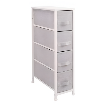 Mueble Organizador 4 Cestos Cajones Tela Estructura Acero - Gris