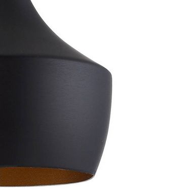 Lámpara Colgante Nordica Campana Negra Metal Madera